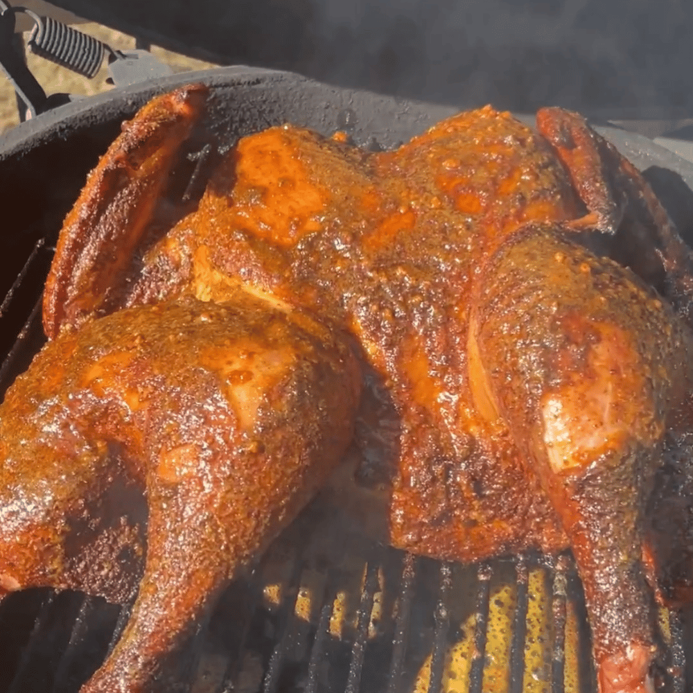 Cooked Turkey on the Green Egg that was brined in an ICEMULE Pro