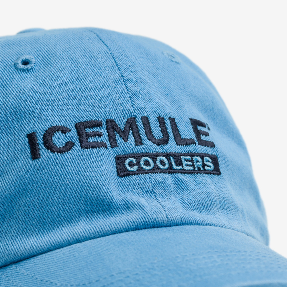 Hat front logo detail Columbia Blue 
